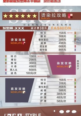 护发菜单美发菜单