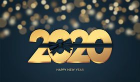 金色2020年艺术字
