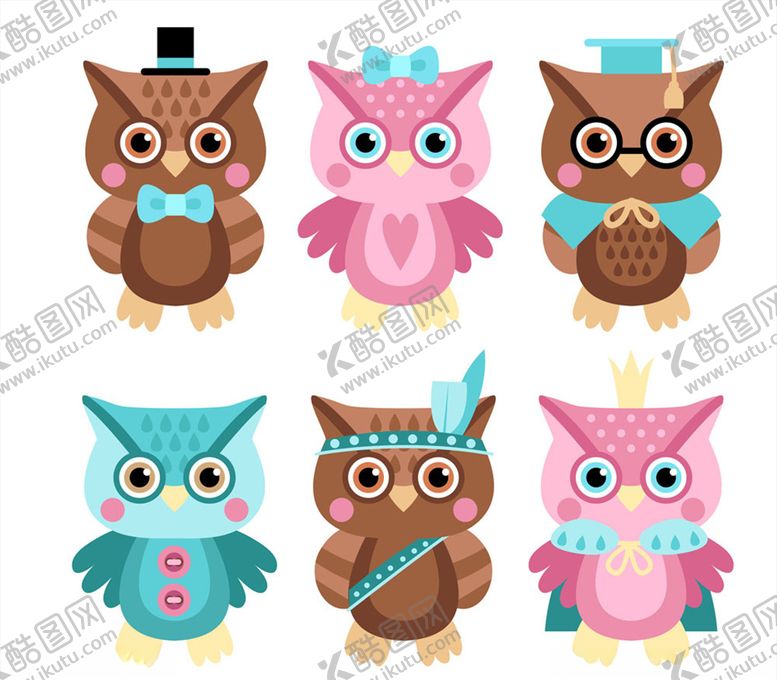 编号：29128509091615176244【酷图网】源文件下载-卡通猫头鹰矢量素材