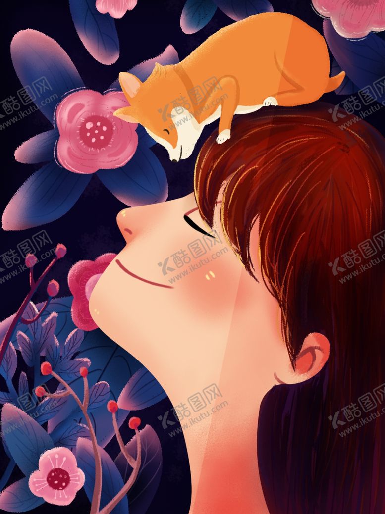 编号：36611809192049564442【酷图网】源文件下载-人物插画卡通手绘梦幻插画