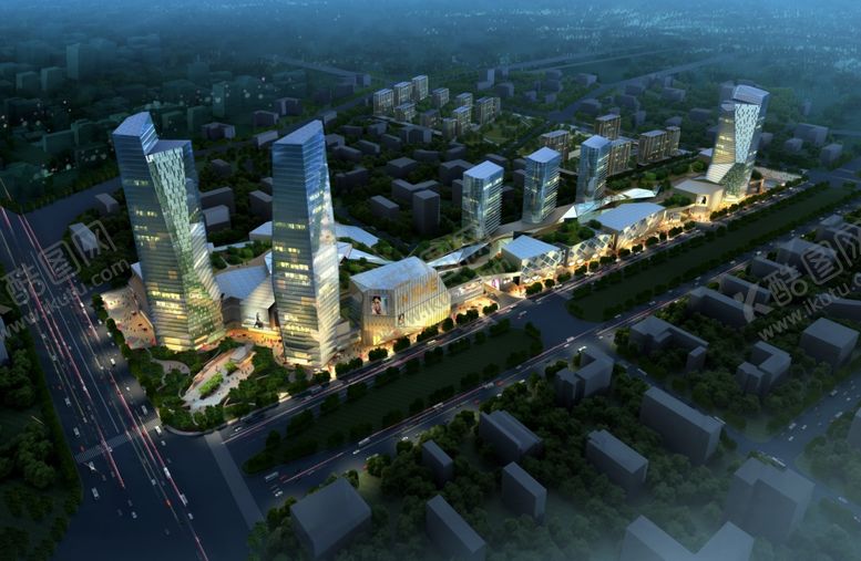 编号：50374509220335481345【酷图网】源文件下载-商业街夜景分层效果图