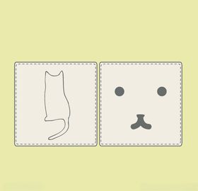 卡通动物极简风格小猫