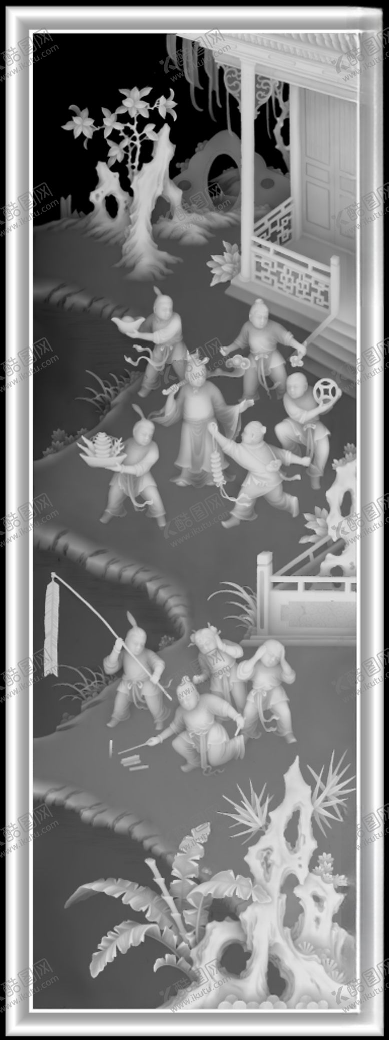 编号：71408307050531521458【酷图网】源文件下载-百子图灰度图