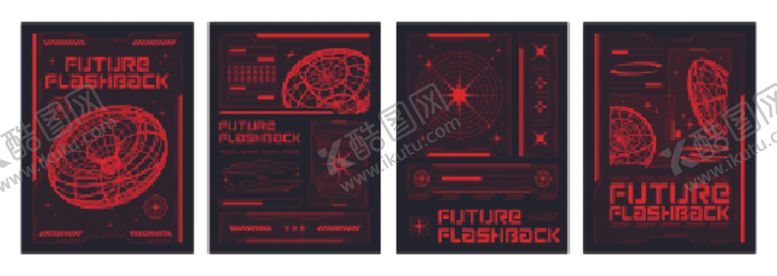 编号：96106004032300031833【酷图网】源文件下载-红色科幻风数据界面海报