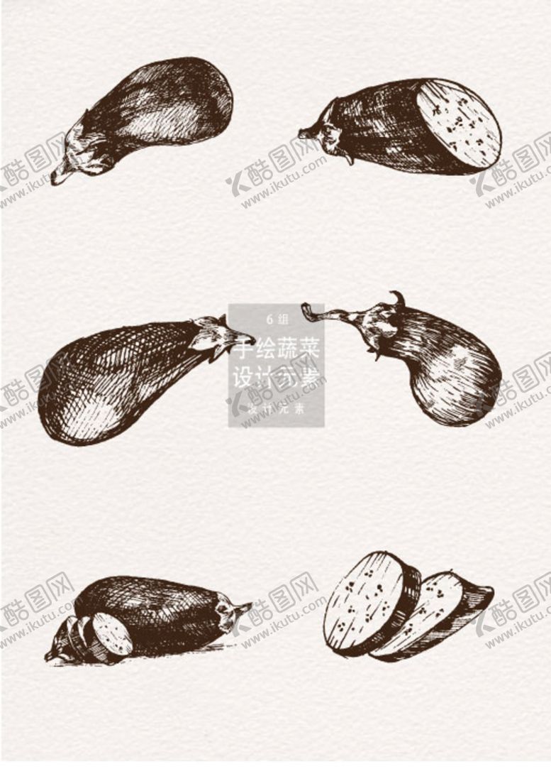 编号：41927309120217007391【酷图网】源文件下载-茄子手绘蔬菜蔬菜矢量图