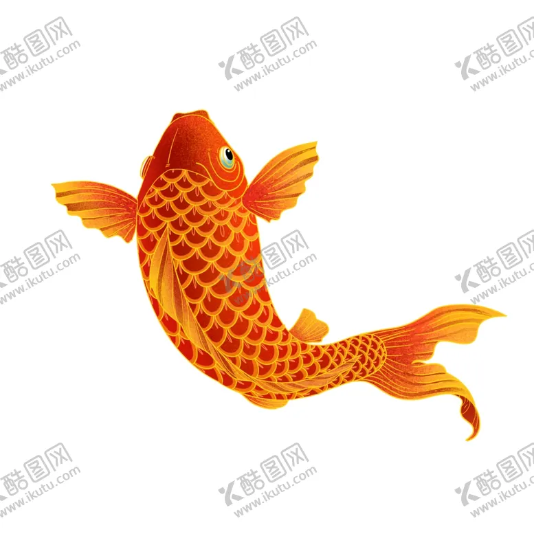 编号：36108802050639169743【酷图网】源文件下载-锦鲤  金鱼插画  国潮素材 