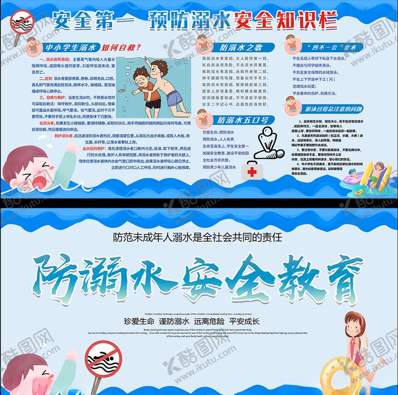 编号：68416209291136056005【酷图网】源文件下载-防溺水安全知识宣传栏