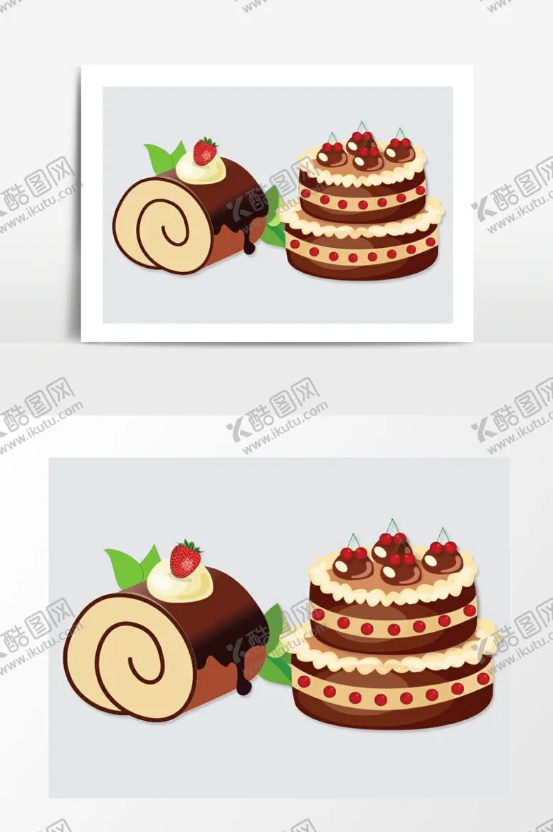 编号：65529807030134544434【酷图网】源文件下载-巧克力蛋糕美味甜品矢量卡通素材