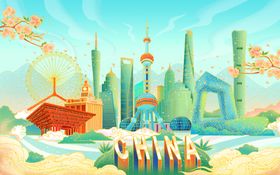 梦幻沙漠中的奇幻建筑景观