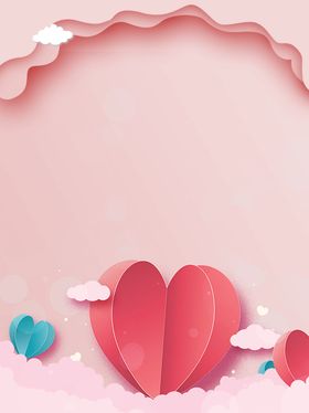原创粉色浪漫七夕爱心扁平背景