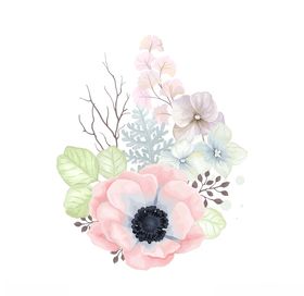 小清新水彩花朵