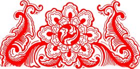 传统中式红色花纹图案