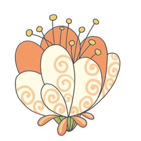 花朵蝴蝶卡通图案