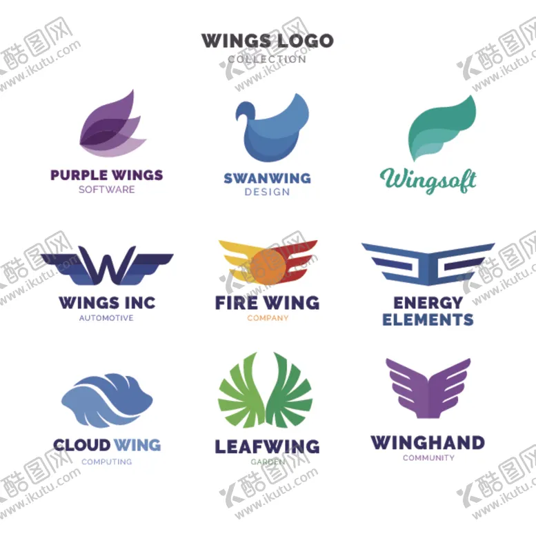 编号：36133506300837113384【酷图网】源文件下载-翅膀logo