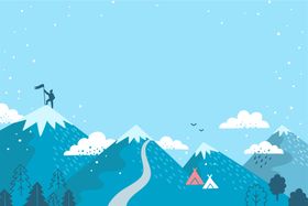矢量山峦背景脉色风