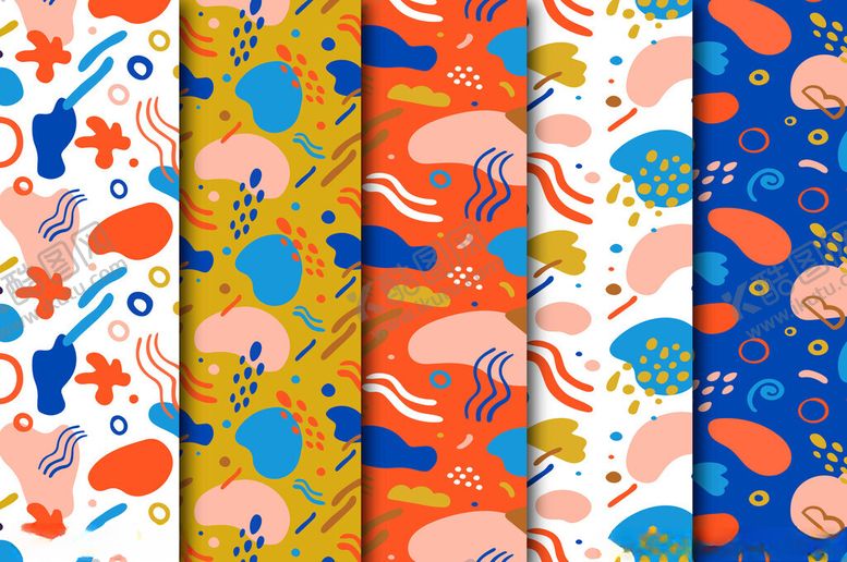 编号：75364312191821446027【酷图网】源文件下载-多彩海洋元素图案集合