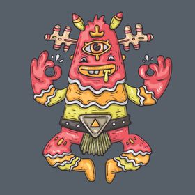 创意嘻哈怪物涂鸦插画