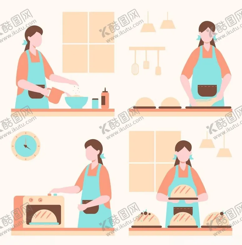 编号：69002505060550203944【酷图网】源文件下载-女士烘焙全过程展示