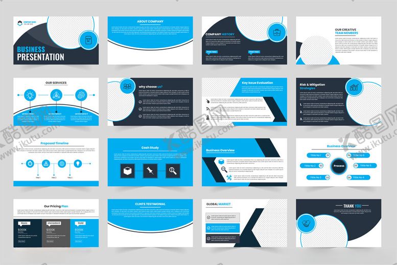 编号：29223411201641408176【酷图网】源文件下载-蓝色画册