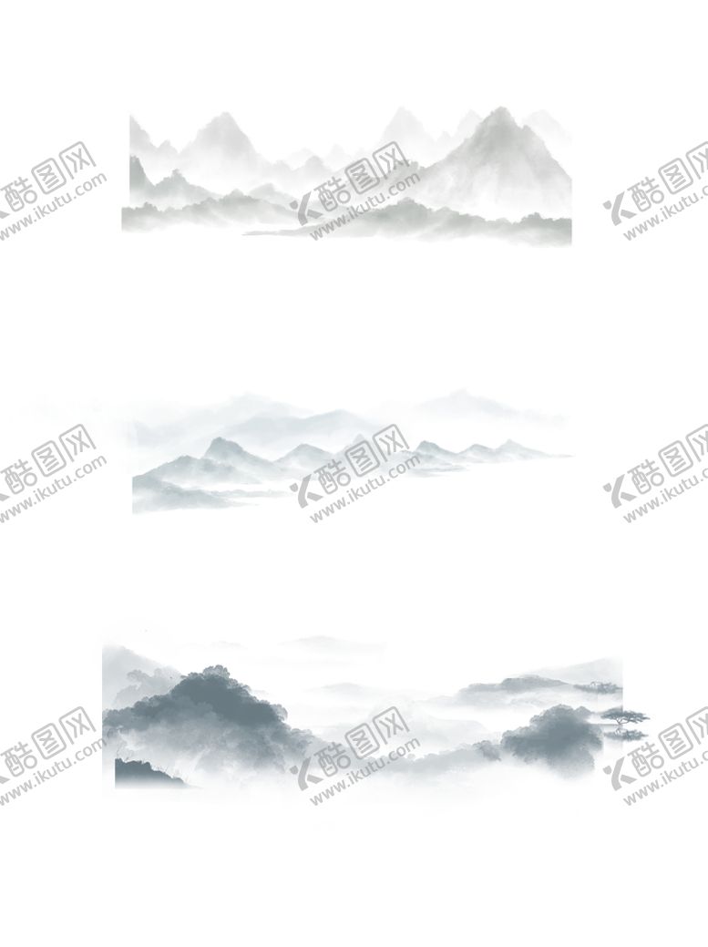 编号：14503210090949239408【酷图网】源文件下载-水墨国画山水远山云海元素