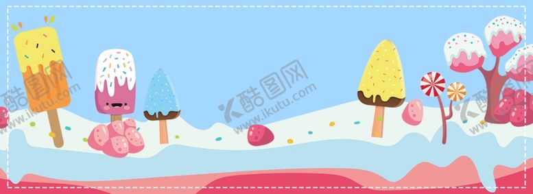 编号：37853509192110346008【酷图网】源文件下载-卡通雪糕冰棒促销海报