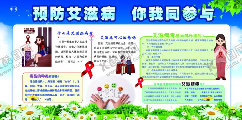 编号：63581409091501355766【酷图网】源文件下载-预防艾滋病展板