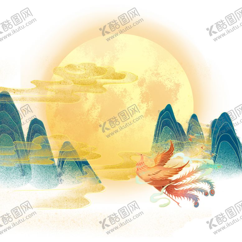 编号：49355810041958513913【酷图网】源文件下载-国潮凤凰插画