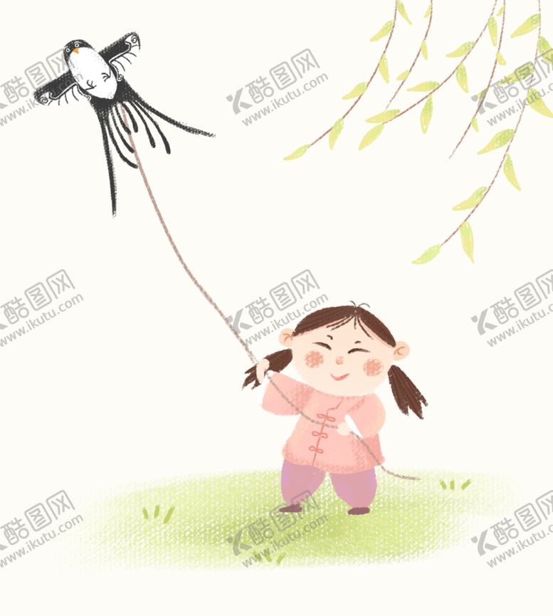 编号：92163110040344157835【酷图网】源文件下载-放风筝的小女孩