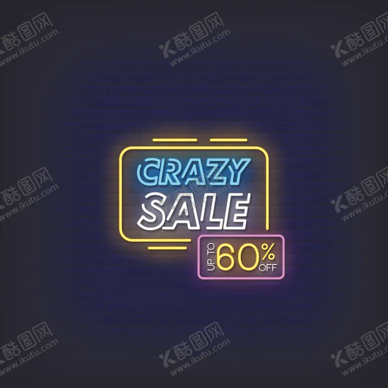 编号：64151203241654109080【酷图网】源文件下载-购物打折霓虹灯LOGO图片