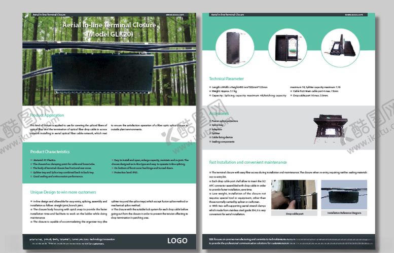 编号：50266309200450203498【酷图网】源文件下载-通信产品接头盒单页设计