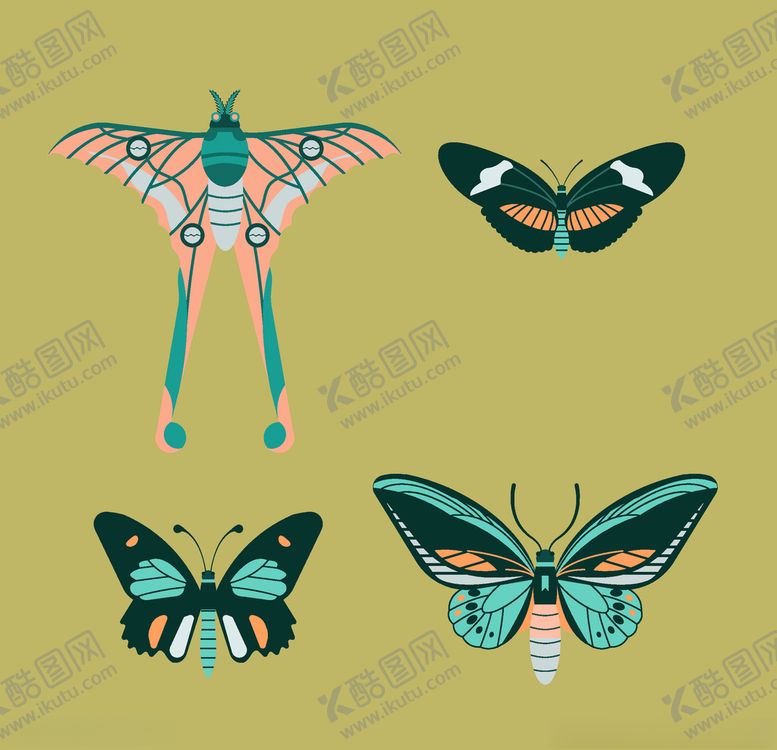 编号：56105907030819253126【酷图网】源文件下载-矢量蝴蝶蝴蝶花蝴蝶小蝴蝶