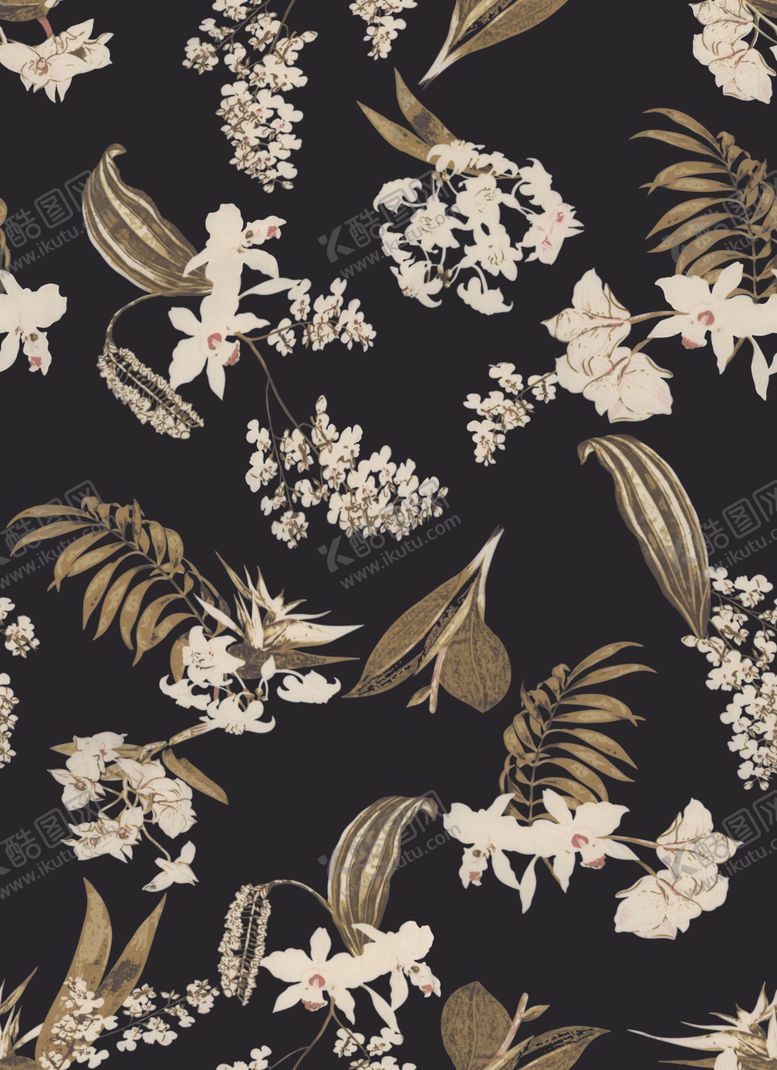 编号：72170709190636075066【酷图网】源文件下载-热带花数码印花手绘花热带