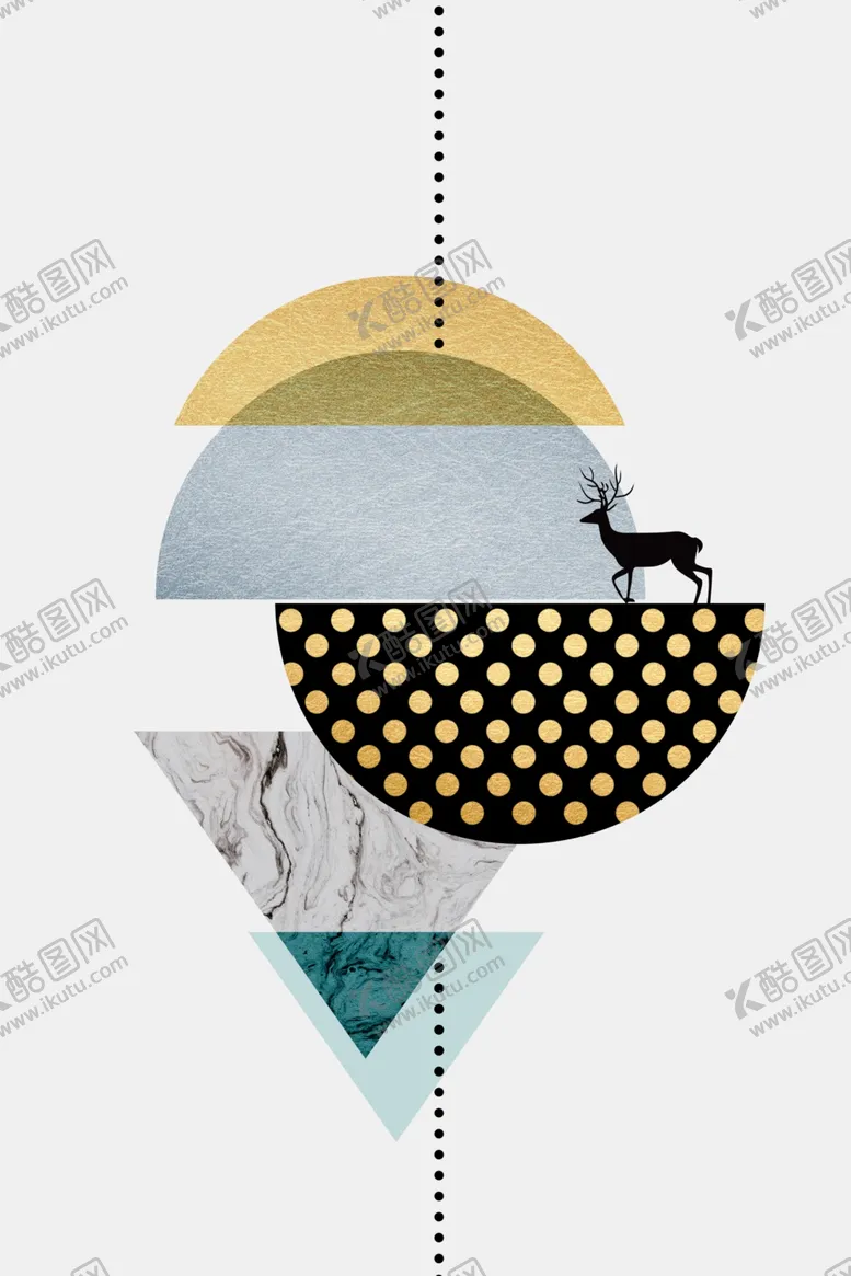 几何图形装饰画沙发背景山水油古典油