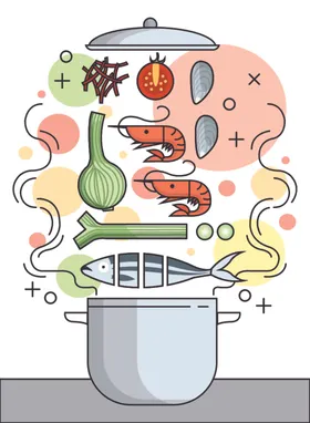 餐饮烹饪主题卡通插画