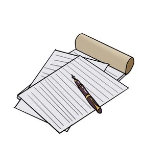 线稿素材文字文具小物品