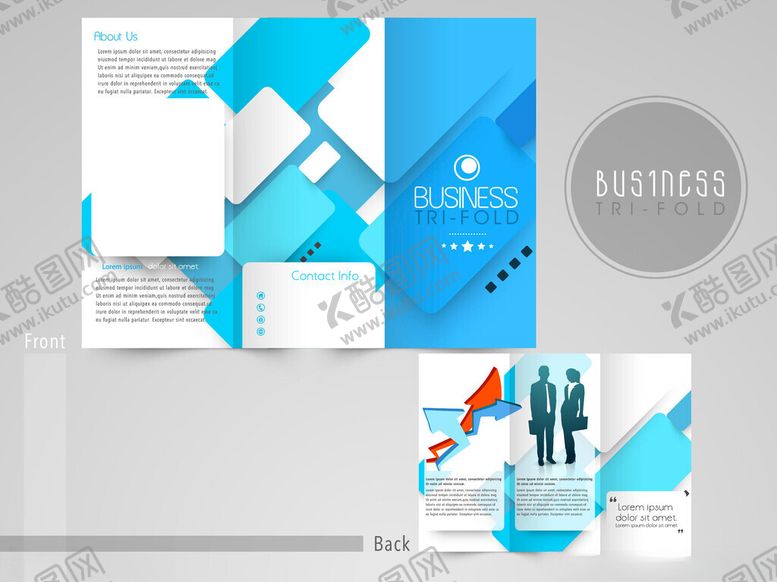 编号：20549911171210288778【酷图网】源文件下载-蓝色几何风企业宣传册设计