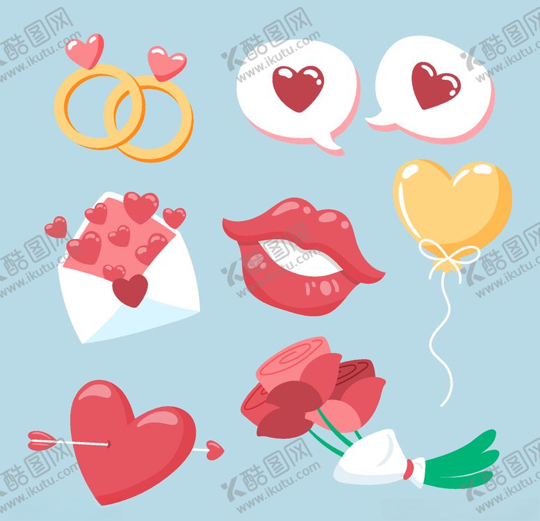 编号：60372409192349378106【酷图网】源文件下载-浪漫情人节元素