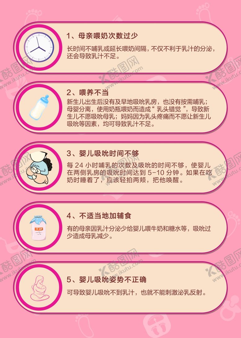 编号：14411910040550501379【酷图网】源文件下载-母乳不足的原因海报