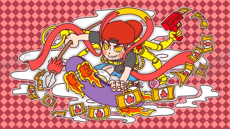 编号：34593809302025575349【酷图网】源文件下载-哪咤玩滑板