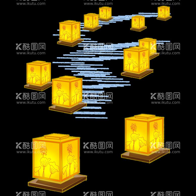 编号：54673009132107006948【酷图网】源文件下载-中秋节河灯素材