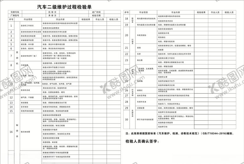 编号：84205410182111001099【酷图网】源文件下载-汽车修理单