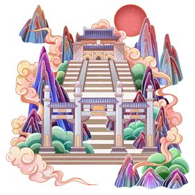 国潮插画背景文化海报时尚中