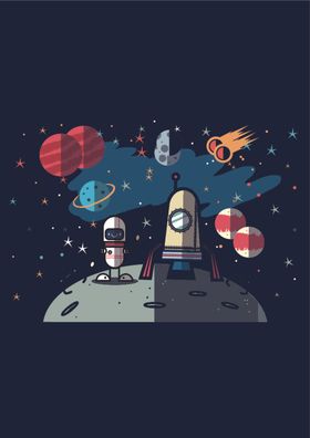 太空元素宇航员服装图案