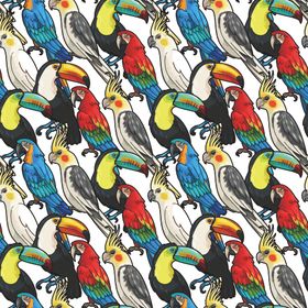 手绘鸟动物印花数码热