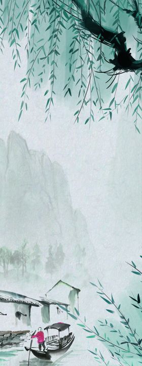 柳树水墨画
