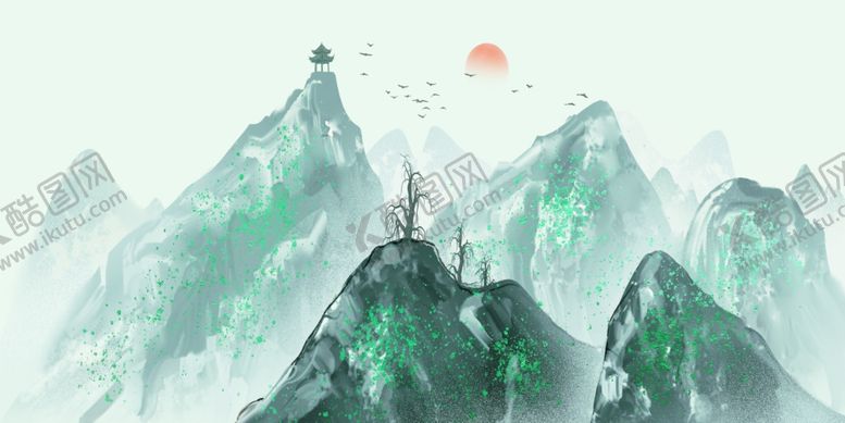 编号：50546704040559225114【酷图网】源文件下载-水墨山水间的诗意景致