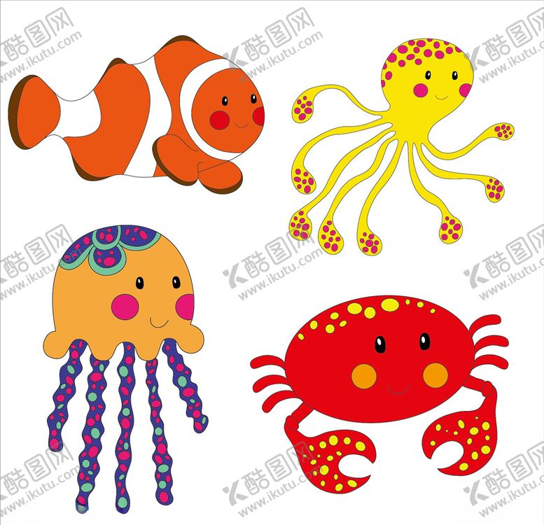 编号：42159405151046342408【酷图网】源文件下载-海洋生物集合