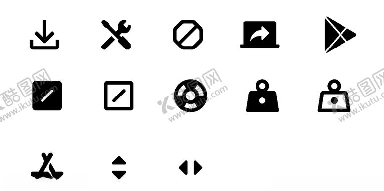 编号：51318510301918137001【酷图网】源文件下载-线性黑白图标