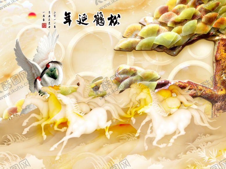 编号：89423207051103052708【酷图网】源文件下载-3D玉雕背景墙