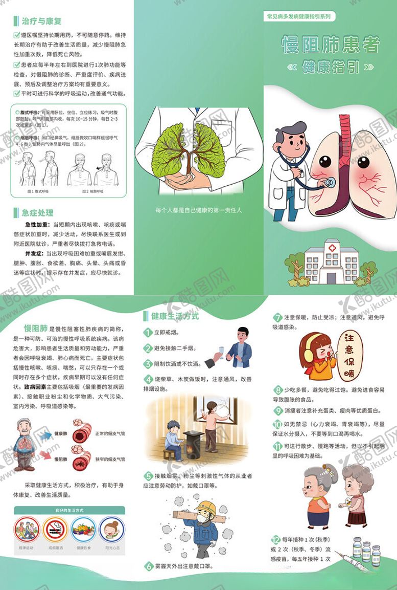 编号：25953811171422442386【酷图网】源文件下载-慢阻肺患者健康指引三折页